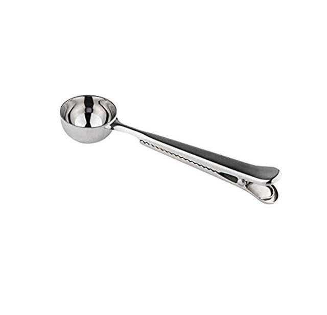 Logo Stainless Steel Coffee Spoons with Sealing Clip (Black), Household